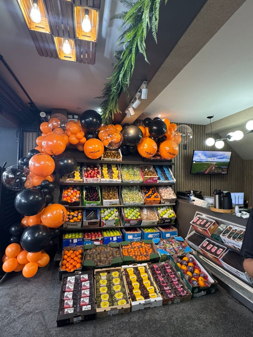Vitrine de frutas selecionadas